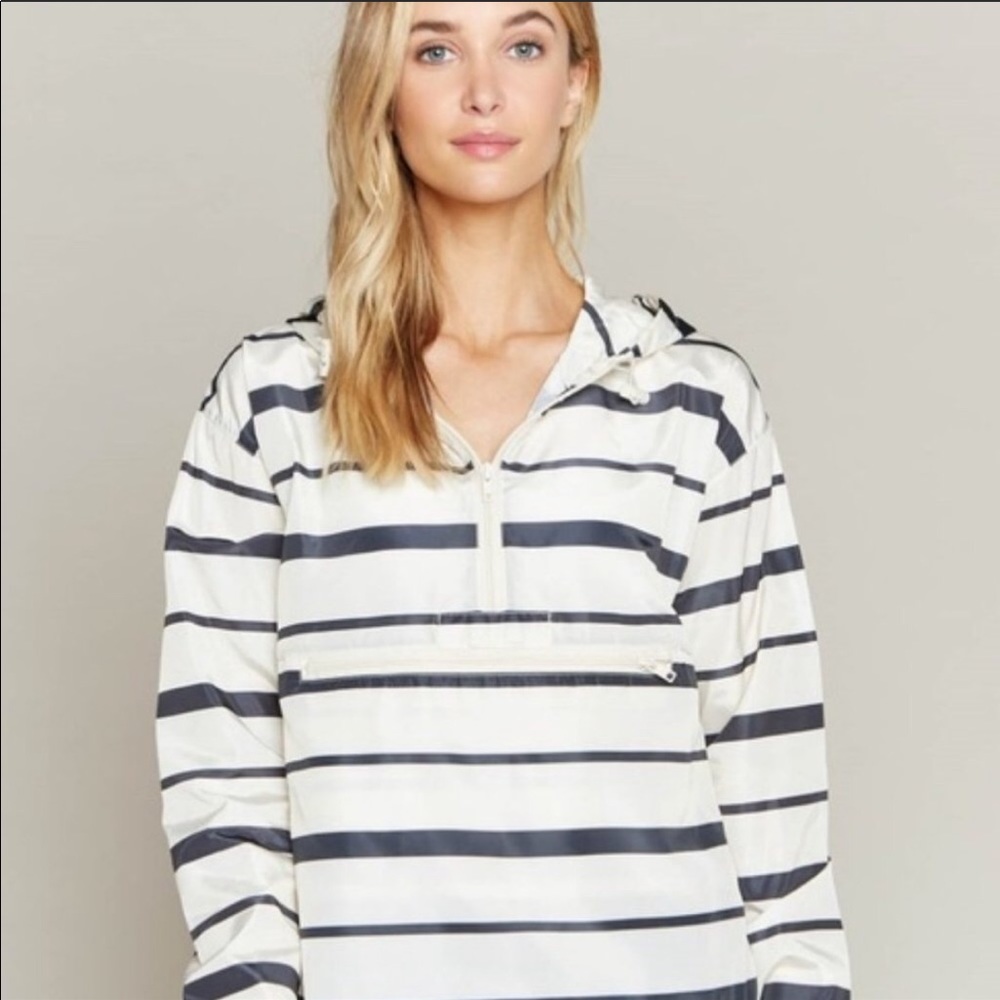 Thread & Supply Striped Pullover Windbreaker M - image 2